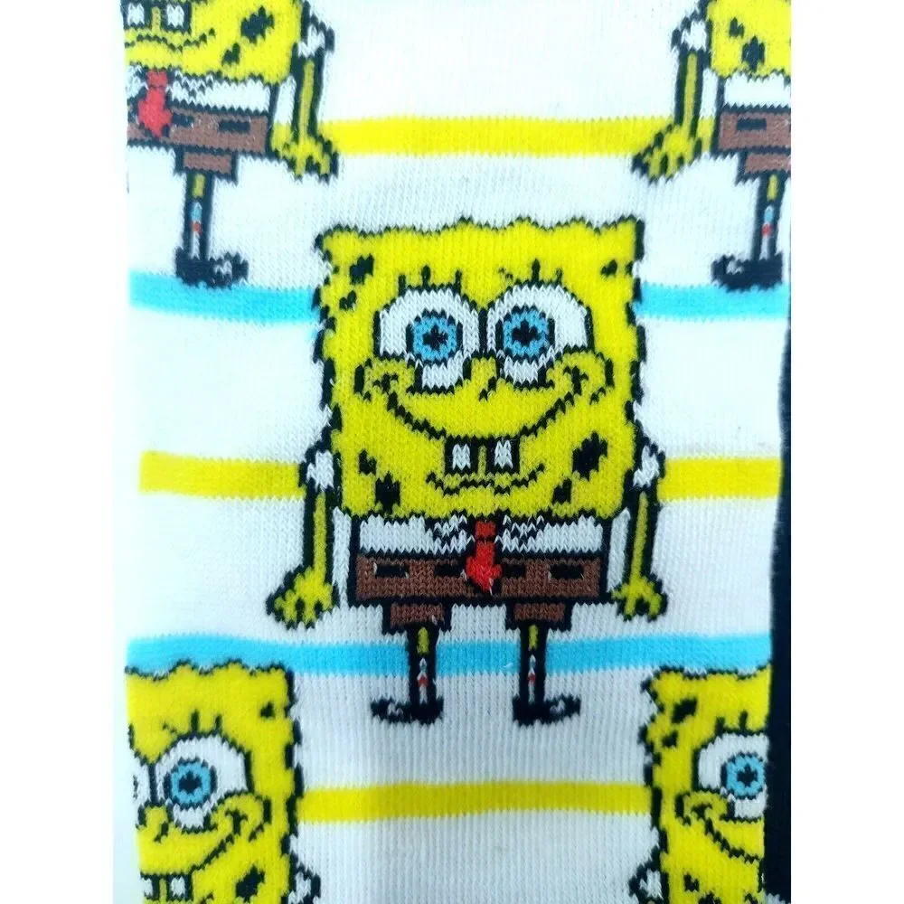 Sponge Bob Squarepants Socks 2 PAIR Size Medium Unisex Men Women and Kids